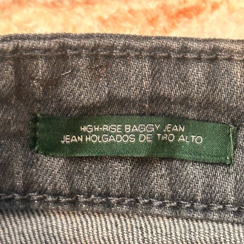 NWT Wild Fable High-Rise Baggy Jeans Womens 4 Dark Gray Silver Metallic  Disco - Picture 5 of 7